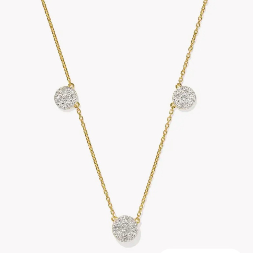 Kendra Scott Kristen 18k Gold Vermeil Strand Necklace in White Topaz - NWT